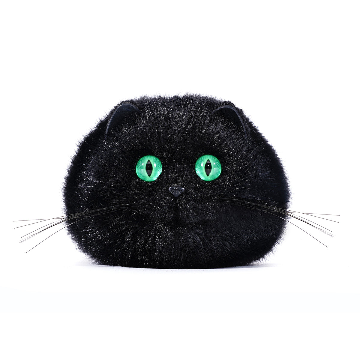 Shopmeowtain Handmade Black Cat Purse with Green Eyes, Handbag or Shoulder Bag